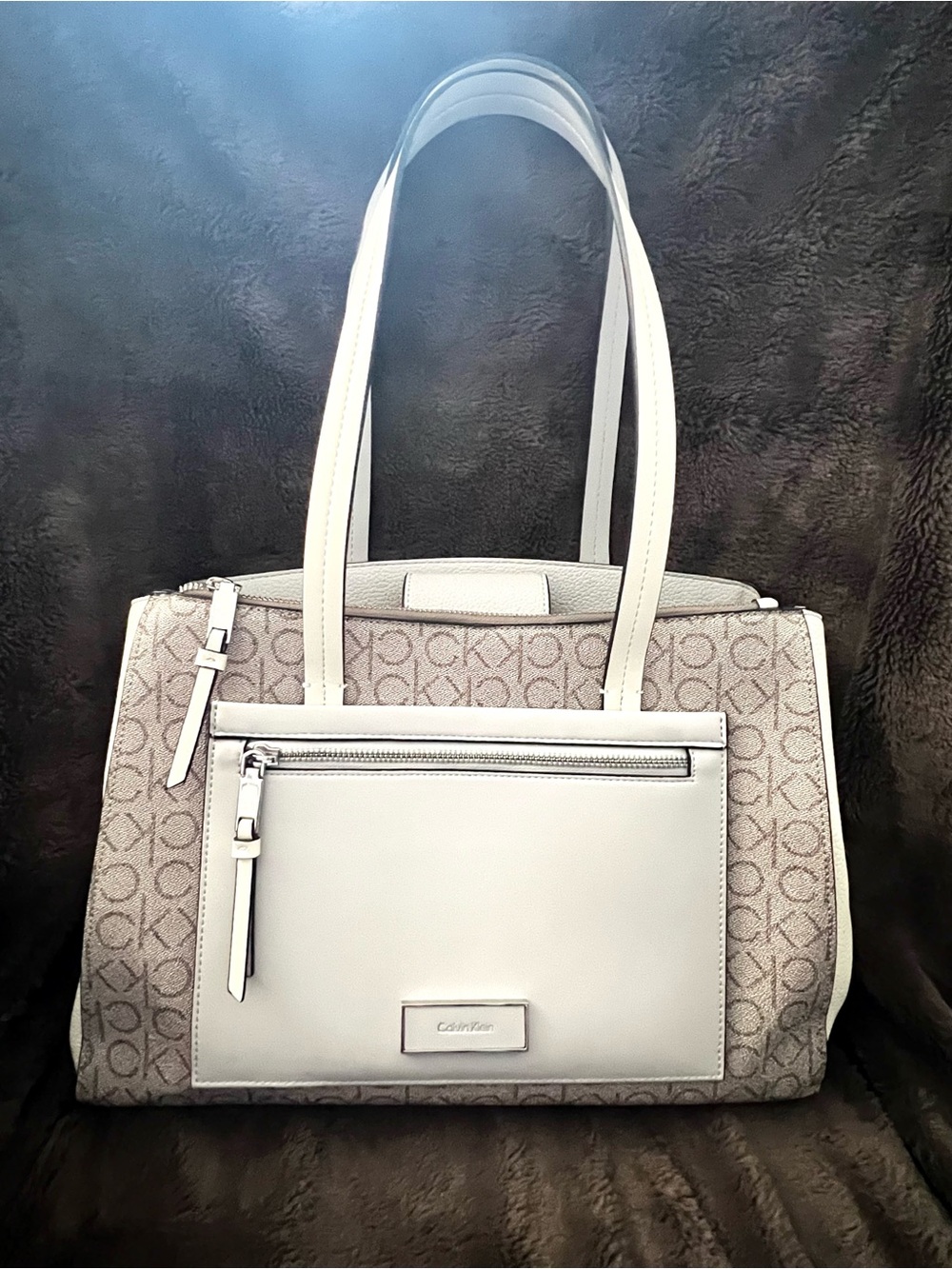 Calvin Klein Hadley Signature Colorblocked Triple Compartment Tote